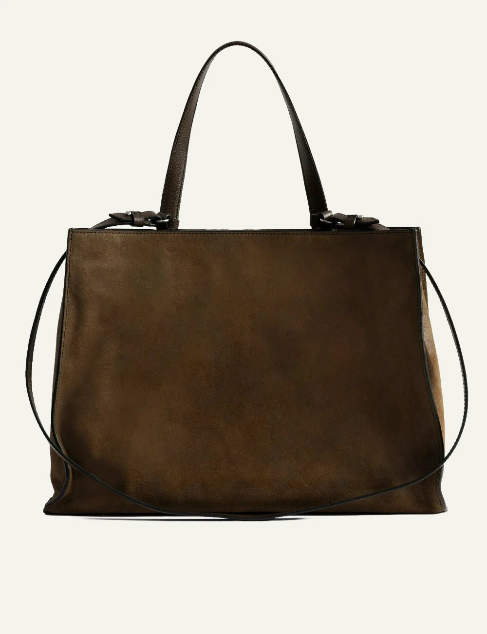 Zadig &amp; Voltaire women's dark brown suede leather handbag back view