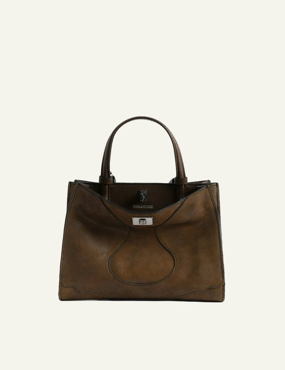 Zadig & Voltaire women's dark brown worn-effect suede Jack Mini bag front view
