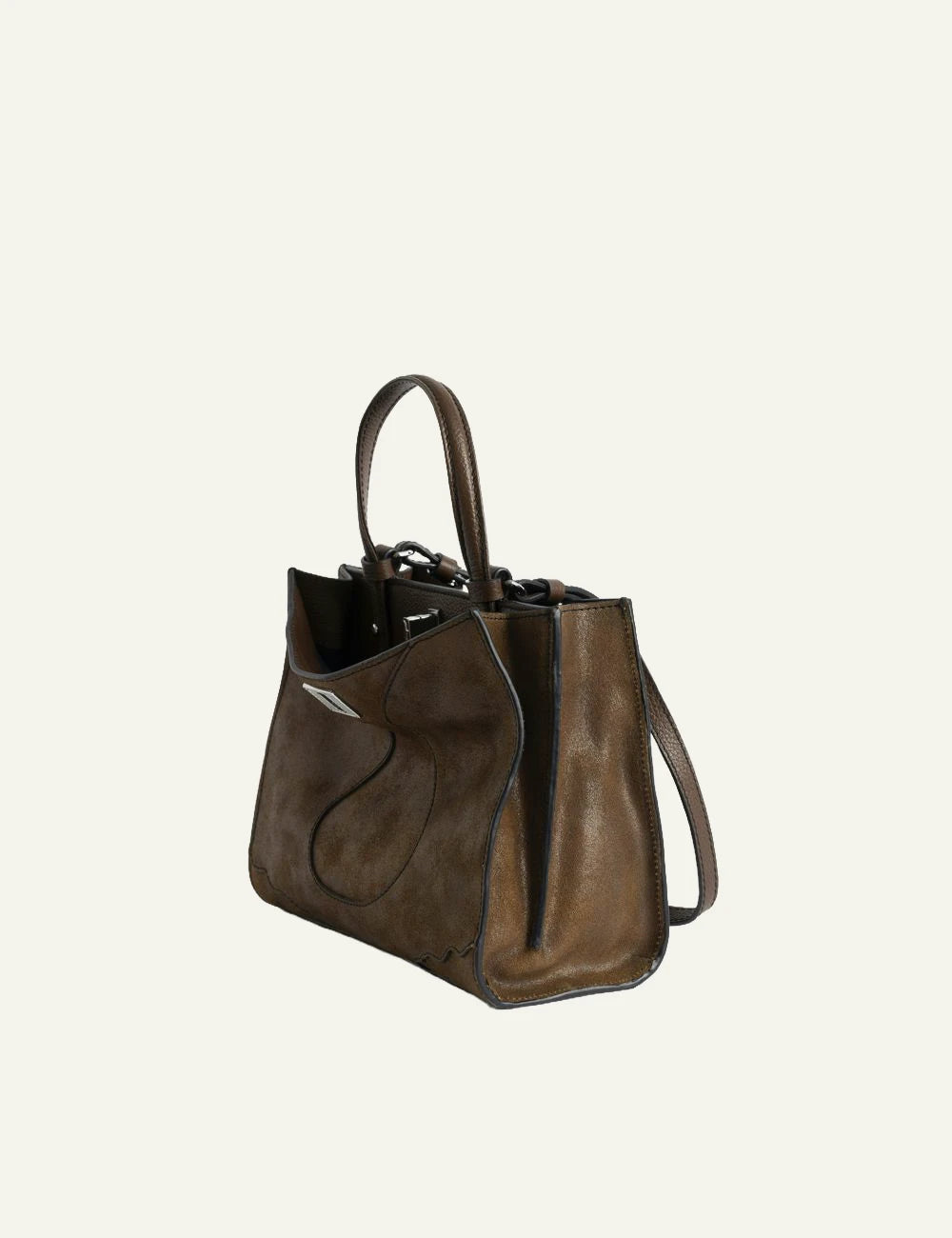 Zadig & Voltaire women's dark brown worn-effect suede Jack Mini bag side view