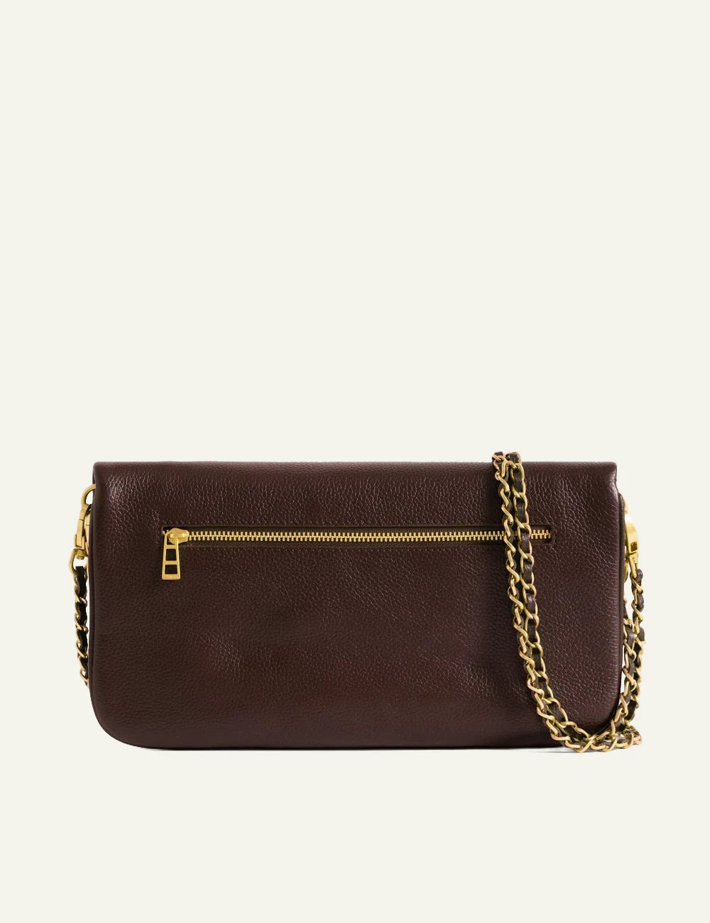 Zadig &amp; Voltaire women's deep purple grained leather Rock clutch back view