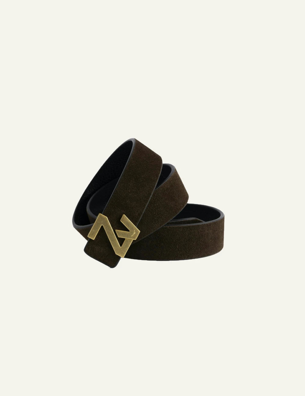 Zadig Voltaire wood suede belt ZV buckle front