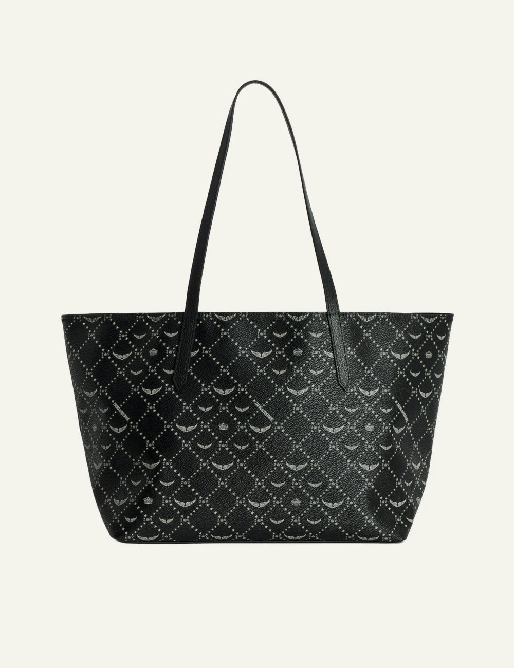 Zadig Voltaire Z monogram shopper tote black coated canvas back view